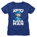 Mega Man-Mega Man Thumbs Up-Royal Ladies S/S T-Shirt - Royal