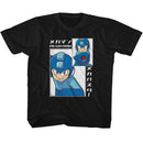 Mega Man-Mega Man Big And Small Rectangle-Black Youth S/S T-Shirt-Xs (5-6) - Black