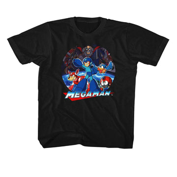 Mega Man-Mega Man Collage-Black Youth S/S T-Shirt-Xs (5-6) - Black