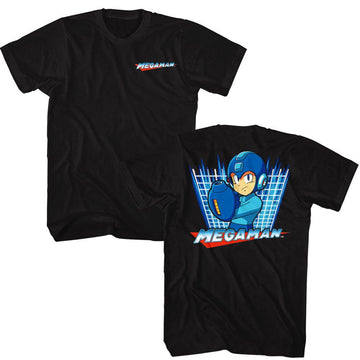 Mega Man-Mega Man Bb1 Front Back-Black Adult S/S T-Shirt ***F&B***-S - Black
