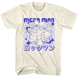 Mega Man-Mega Man 72K Planet-Natural Adult S/S T-Shirt - Natural