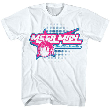 Mega Man-Mega Man Y2K Star-White Adult S/S T-Shirt - White