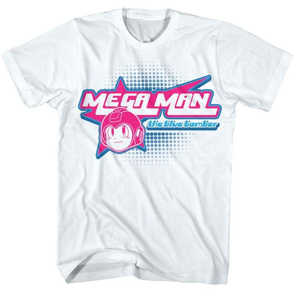 Mega Man-Mega Man Y2K Star-White Adult S/S T-Shirt - White