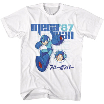 Mega Man-Mega Man 87-White Adult S/S T-Shirt - White