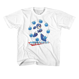 Mega Man-Megaman Water Shield-White Youth S/S T-Shirt-Xs (5-6) - White
