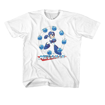 Mega Man-Megaman Water Shield-White Youth S/S T-Shirt-Xs (5-6) - White