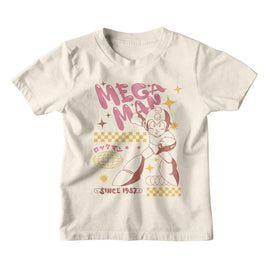 Mega Man-Mega Man Bubble Letters-Natural Youth S/S T-Shirt-Xs (5-6) - Natural