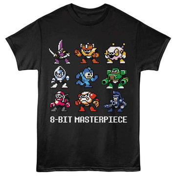 Mega Man-Mega Man 8 Bit Masterpiece-Black Adult S/S T-Shirt - Black