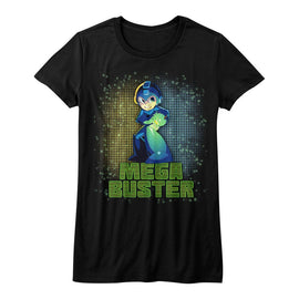 Mega Man-Mega Buster-Black Ladies S/S T-Shirt - Black