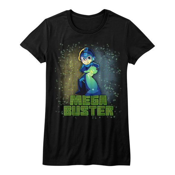 Mega Man-Mega Buster-Black Ladies S/S T-Shirt - Black