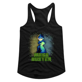 Mega Man-Mega Buster-Black Ladies Slimfit Racerback-S - Black