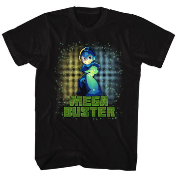 Mega Man-Mega Buster-Black Adult S/S T-Shirt - Black