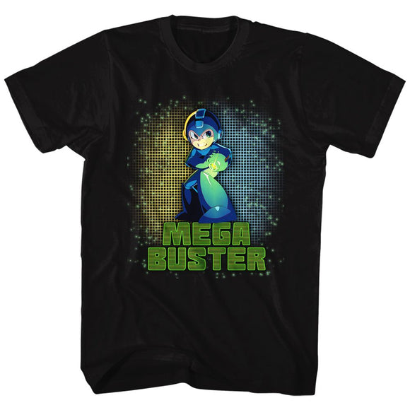 Mega Man-Mega Buster-Black Adult S/S T-Shirt - Black