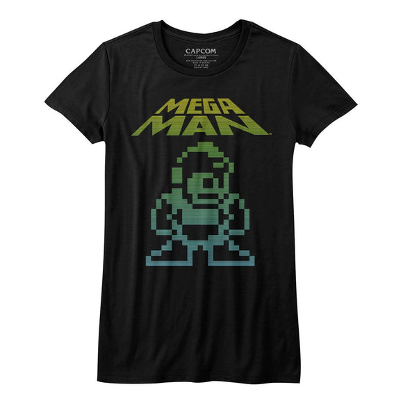 Mega Man-Mega Pixel-Black Ladies S/S T-Shirt - Black
