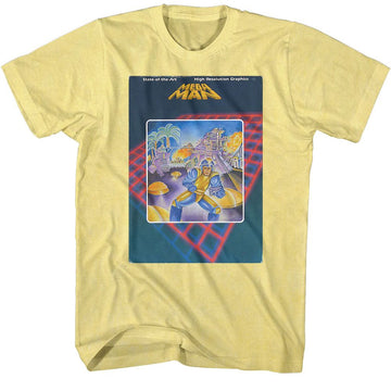 Mega Man-Mega Cover-Yellow Heather Adult S/S T-Shirt - Yellow Heather