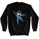 Mega Man-Mega Man Jumpman-Black Adult L/S Sweatshirt-S - Black