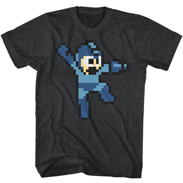 Mega Man-Jumpman-Black Heather Adult S/S T-Shirt - Black Heather