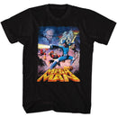 Mega Man-Postery Megaman-Black Adult S/S T-Shirt - Black