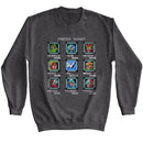 Mega Man-Mega Man Stage Select-Dark Heather Adult L/S Sweatshirt-S - Dark Heather