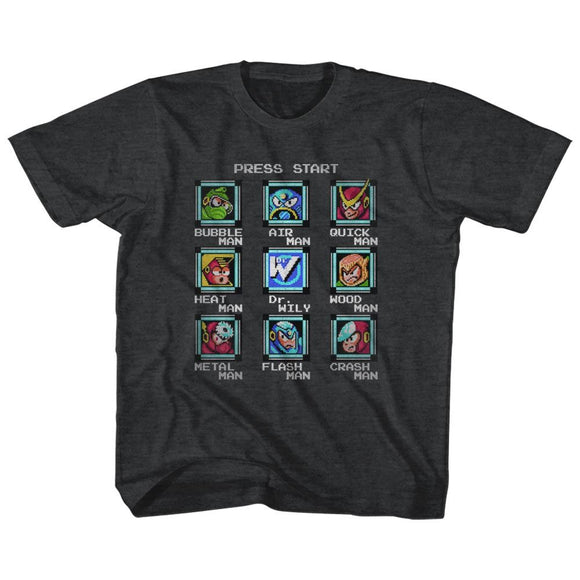 Mega Man-Stage Select-Vintage Smoke Toddler S/S T-Shirt-4T - Vintage Smoke