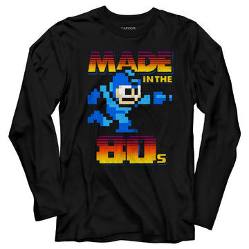 Mega Man-Madeinthe80S-Black Adult L/S T-Shirt - Black