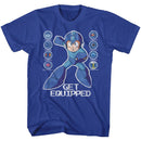 Mega Man-Get Equipped-Royal Adult S/S T-Shirt - Royal