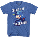 Mega Man-Check It Out-Royal Heather Adult S/S T-Shirt - Royal Heather