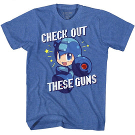 Mega Man-Check It Out-Royal Heather Adult S/S T-Shirt - Royal Heather