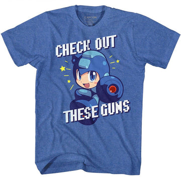 Mega Man-Check It Out-Royal Heather Adult S/S T-Shirt - Royal Heather