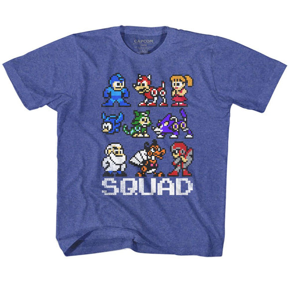 Mega Man-Squad-Royal Heather Youth S/S T-Shirt-Xs (5-6) - Royal Heather