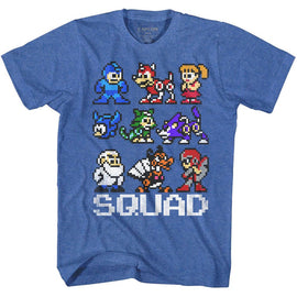 Mega Man-Squad-Royal Heather Adult S/S T-Shirt - Royal Heather