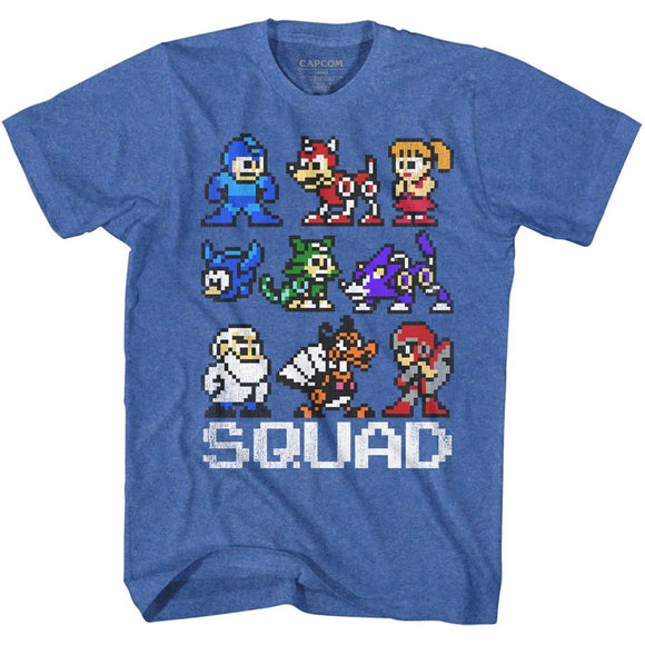 Mega Man-Squad-Royal Heather Adult S/S T-Shirt - Royal Heather