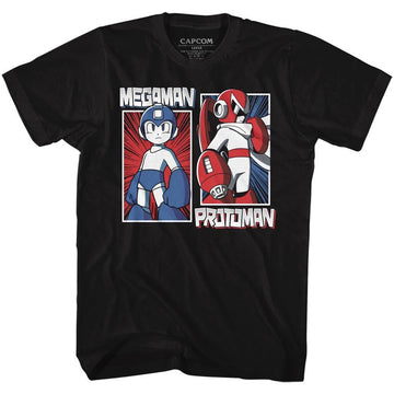 Mega Man-Rock And Blues-Black Adult S/S T-Shirt - Black