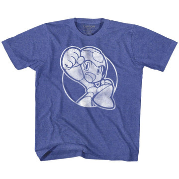Mega Man-Fist Pump-Royal Heather Toddler S/S T-Shirt-4T - Royal Heather
