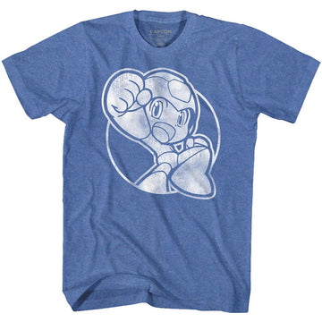 Mega Man-Fist Pump-Royal Heather Adult S/S T-Shirt - Royal Heather