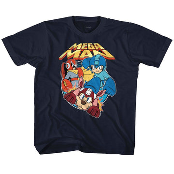 Mega Man-Flat Colors-Navy Toddler S/S T-Shirt-3T - Navy