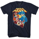 Mega Man-Flat Colors-Navy Adult S/S T-Shirt - Navy