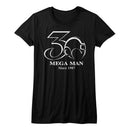 Mega Man-30Th Bw-Black Ladies S/S T-Shirt - Black
