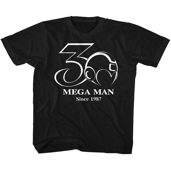 Mega Man-30Th Bw-Black Toddler S/S T-Shirt-4T - Black
