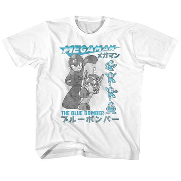Mega Man-Blue Bomber-White Toddler S/S T-Shirt-4T - White