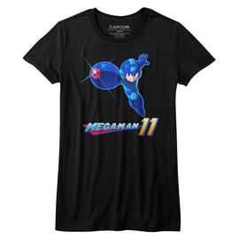 Mega Man-Mega 11-Black Ladies S/S T-Shirt - Black