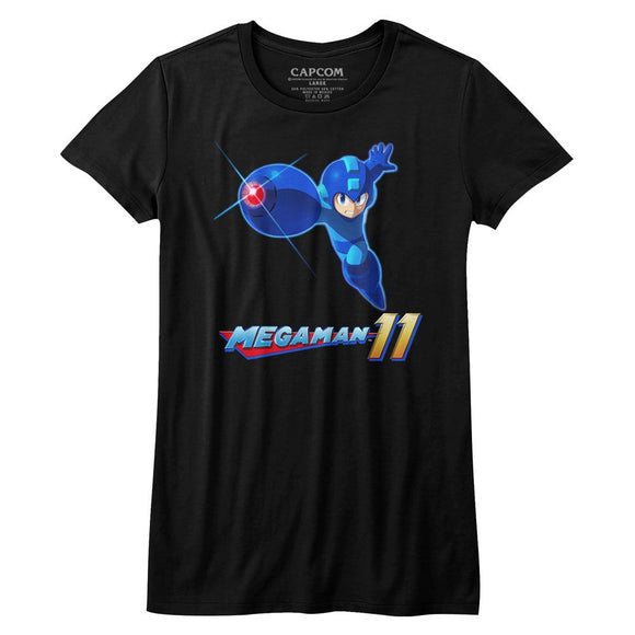 Mega Man-Mega 11-Black Ladies S/S T-Shirt - Black