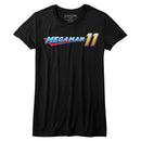 Mega Man-Mega Logo-Black Ladies S/S T-Shirt - Black