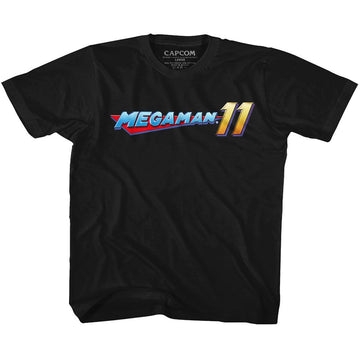 Mega Man-Mega Logo-Black Toddler S/S T-Shirt-2T - Black