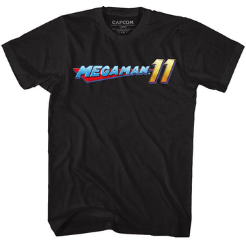 Mega Man-Mega Logo-Black Adult S/S T-Shirt - Black