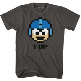 Mega Man-Oneup-Smoke Adult S/S T-Shirt - Smoke