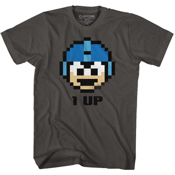 Mega Man-Oneup-Smoke Adult S/S T-Shirt - Smoke