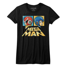 Mega Man-Boxy-Black Ladies S/S T-Shirt - Black
