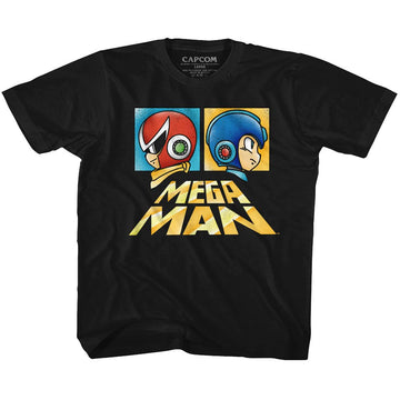 Mega Man-Boxy-Black Youth S/S T-Shirt (7-8) - Black
