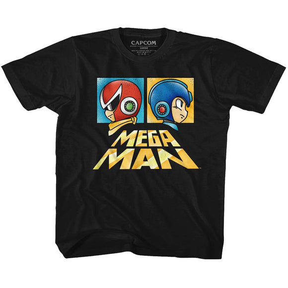 Mega Man-Boxy-Black Youth S/S T-Shirt (7-8) - Black